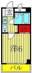 ユーゴーハイツ 1Kの間取図画像