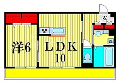 グラシアおおたかの森 1LDKの間取図画像