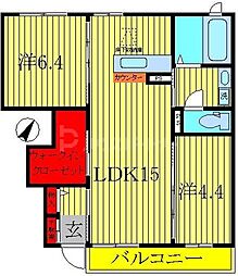 オーガスタ 2LDKの間取図画像