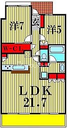 ザ・フォレストレジデンスフロントリーフ 2LDKの間取図画像