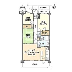 モア・ステージ新柏1番館 3LDKの間取図画像