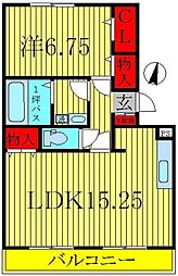 ディアコート 1LDKの間取図画像