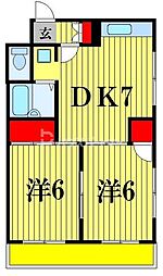 コーポCELG 2DKの間取図画像