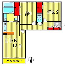 コンフォールコート2 2LDKの間取図画像