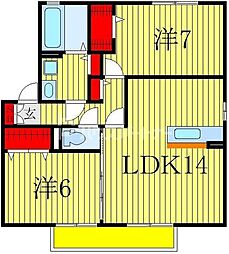 クロノスB 2LDKの間取図画像
