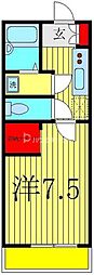 アパートメントK5 1Kの間取図画像