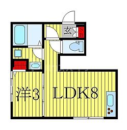 エミリー柏 1LDKの間取図画像