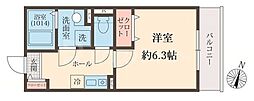 メグリオ柏の葉 1Kの間取図画像