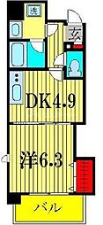シーサウンド 1DKの間取図画像