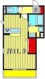 フェリーチェおおたかの森 ワンルームの間取図画像