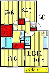 ラ・ミラージュ 3LDKの間取図画像