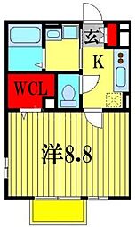 ラ・フルール四季 1Kの間取図画像