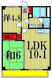 アムール 2LDKの間取図画像