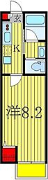 プレジール大室 1Kの間取図画像