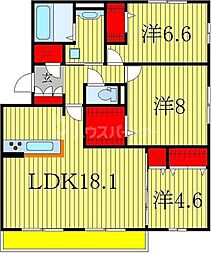 ティアラ1 3LDKの間取図画像