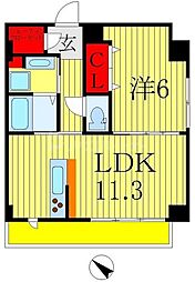 ダイヤモンドクレスト柏 1LDKの間取図画像