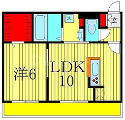 ホープヒル 1LDKの間取図画像