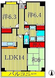 クエスタ柏 3LDKの間取図画像