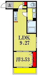 ルーブル柏若葉町 1LDKの間取図画像
