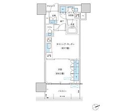 パークシティ柏の葉キャンパスザ・ゲートタワーウエスト 1DKの間取図画像