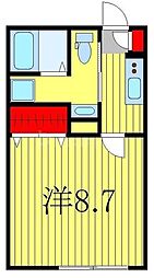 セナリオフォルム柏たなか 1Kの間取図画像