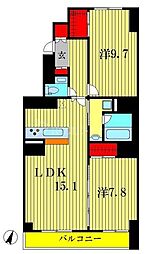 T'sgarden北柏2 2LDKの間取図画像