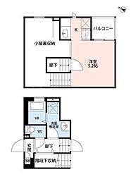 CB北柏ウイング 1Kの間取図画像