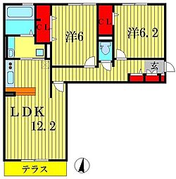 コンフォールコート2 2LDKの間取図画像