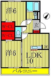 グレイス 2LDKの間取図画像