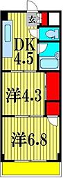 柏東ハイツ 2DKの間取図画像