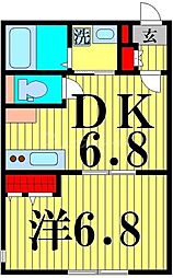 SQUARE2 1階1DKの間取り