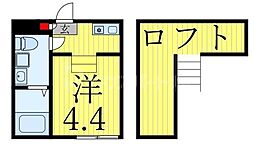 ノベレア 2階ワンルームの間取り