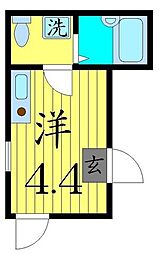 ゼネラルハイツ南花畑 ワンルームの間取図画像