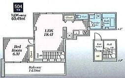 Clavius ZEH 1LDKの間取図画像