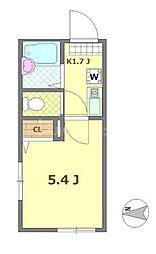 (仮称)リブ南花畑3丁目 1Kの間取図画像