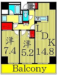 PRIMEURBAN亀有 2LDKの間取図画像