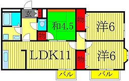 コートグランディア一ツ家 3LDKの間取図画像