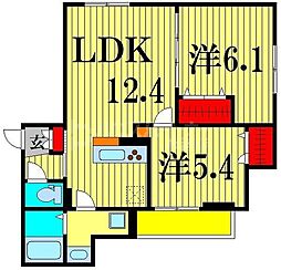 グラナーデ南花畑 2LDKの間取図画像