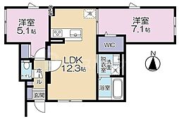 葛飾区東四つ木1丁目アパート 2LDKの間取図画像