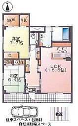 アムールワン 1LDKの間取図画像