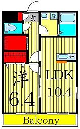 ハイデンス 1LDKの間取図画像