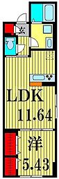 ルリアン綾瀬2 1LDKの間取図画像