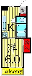 横溝ビル 1Kの間取図画像