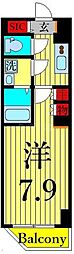 CREVISTA綾瀬2 1Kの間取図画像