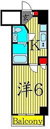レーヴ・ド・クレエ綾瀬 1Kの間取図画像
