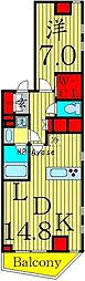 綾瀬プラチナビル 1LDKの間取図画像