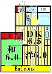江藤マンション 2DKの間取図画像