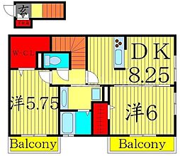 グローリーシャンテ 2DKの間取図画像