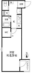 T's Cuore六町II 1Kの間取図画像