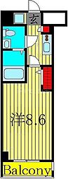 グランフォース北綾瀬2 1Kの間取図画像